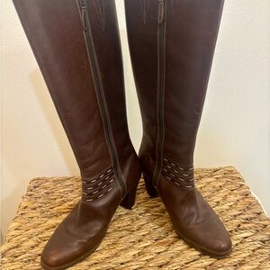 Clarks Brown Heeled Boots